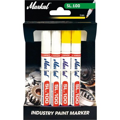 Industrie-Lackmarker-Set SL.100 weiß/gelb 4er-Set von Markal