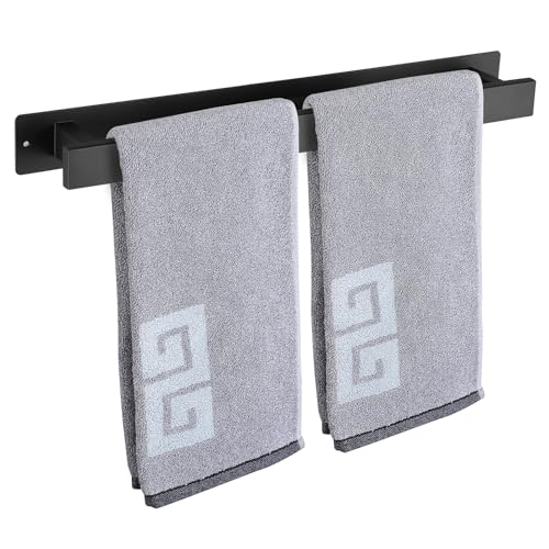 Badezimmer Handtuchstange Handtuchstange Selbstklebend oder Schraubmontage Edelstahl Wandmontierter Handtuchhalter Wasserdicht und Rostfrei Geeignet für Badezimmer RV Küche (50 cm, Mattschwarz) von Markcco