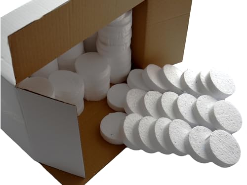100 Stück EPS Styropor Abdeckkappen Rondelle Ø 67 mm Dicke 16 mm Styropor-Scheibe Für Dämmstoffdübel Tellerdübel Fassadendämmung Wärmedämmung Fassade Zubehör Für Dämmung im WDVS (Weiß, 100 Stück) von Marke