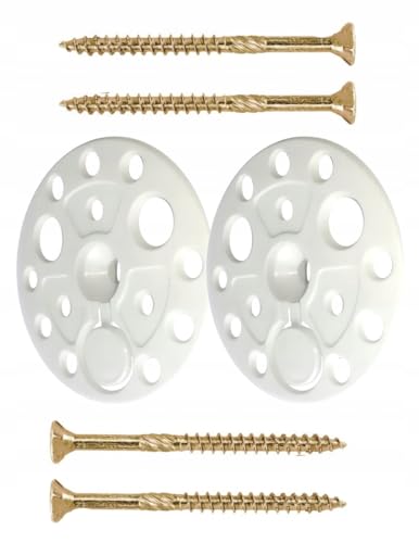 Dämmstoffteller mit Schrauben 6x100-100 St. Set Unterlegscheiben 60mm zur Fixierung und Unterstützung aller Arten von weichen bis mittleren Dämmplatten und Platten, Lastverteilung Dämmstoffteller mit Schrauben 6x100-100 St. Set Unterlegscheiben 60mm zur Fixierung und Unterstützung aller Arten von weichen bis mittleren Dämmplatten und Platten, Lastverteilung von Marke