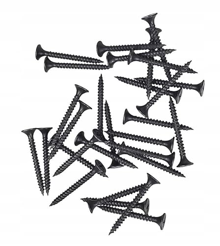 Schnellbauschrauben Feingewinde Trockenbauschrauben Mit Feingewinde Gipskartonschrauben Schwarz Rigipsschrauben für Gipskartonplatten, Gipsplattenschrauben, Schnellschrauben (1000, 3,5 x 25 mm) von Marke
