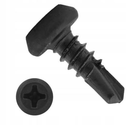 Selbstbohrende Schrauben Typ TEX Profilverbindungsschrauben Metall-Metall Schwarz Profilverbindungsschrauben Trapezkopf PH (3,9 x 11 mm - 200 St.) von Marke