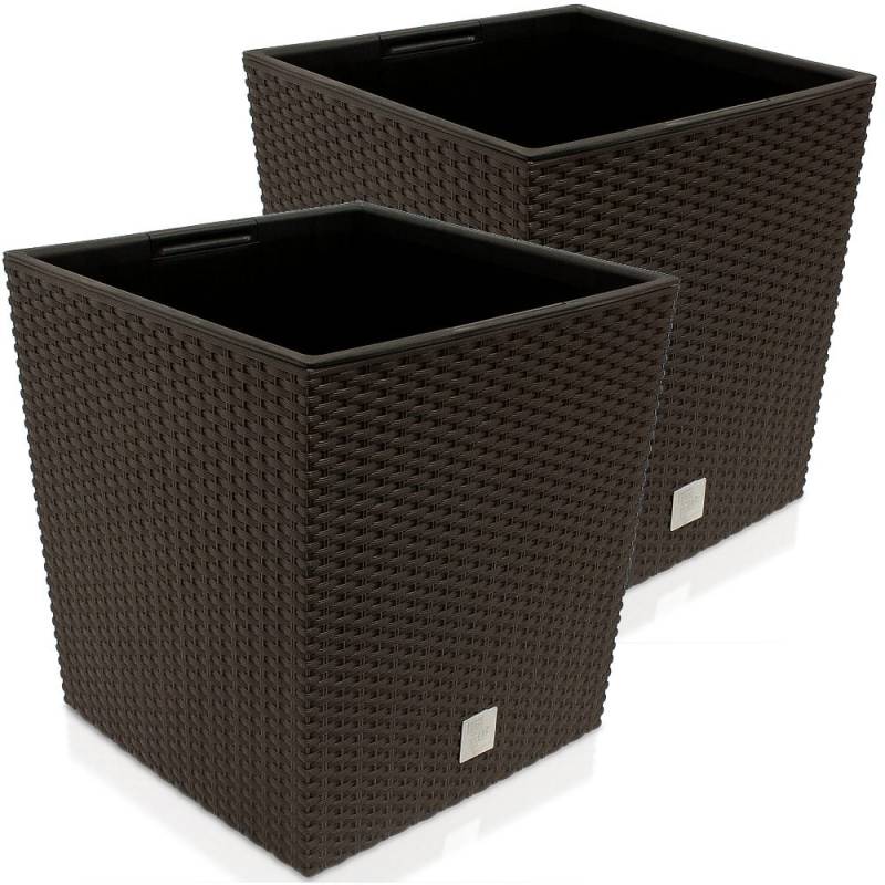 Blumentopf Rato Low 2er-Set Umbra 32x32x33cm von Deuba®