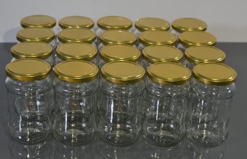 Einweckgläser 370 ml mit Deckel Gold Einmachglas Weck Einmachgläser Vorratsgläser … (20 Stk.) von Markenloos