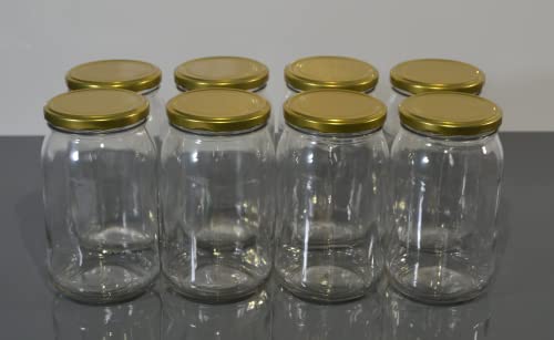 Einweckgläser 900 ml mit Deckel Gold Einmachglas Weck Einmachgläser Vorratsgläser (16 Stk.) von Markenloos