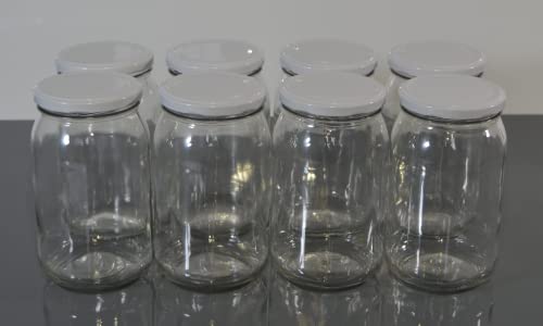 Einweckgläser 900 ml mit Deckel Weiß Einmachglas Weck Einmachgläser Vorratsgläser (16 Stk.) von Markenloos