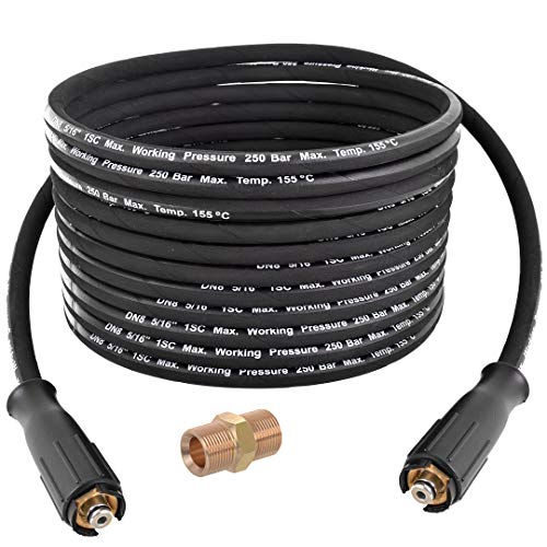 TECHKAR Hochdruckreiniger Schlauchverlängerung – Kärcher Verlängerungsschlauch Ersatz – 250bar kompatibel mit Kärcher mit M22x1,5 Gewinde – Schlauchverbinder & Nippel inklusive – 10m Schlauch von Techkar