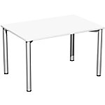 4 Fuß Flex Schreibtisch feste Höhe, 1200x800x720, Weiß/Silber von Unbranded