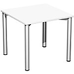 4 Fuß Flex Schreibtisch feste Höhe, 800x800x720, Weiß/Silber von Unbranded