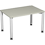 4 Fuß Flex Schreibtisch höhenverstellbar, 1200x800x680-800, Lichtgrau/Silber von Unbranded