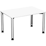 4 Fuß Flex Schreibtisch höhenverstellbar, 1200x800x680-800, Weiß/Silber von Unbranded