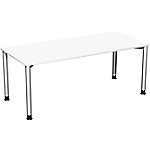 4 Fuß Flex Schreibtisch höhenverstellbar, 1800x800x680-800, Weiß/Silber von Unbranded