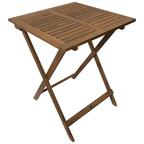 Klapptisch 60x60cm Akazie Balkontisch Bistrotisch Garten Holztisch Beistelltisch von Markenlos