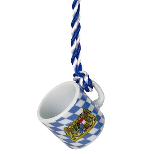 Mini-Krug Bayer, Keramik ca. 3cm Schnapsglas zum Umhängen von Markenlos