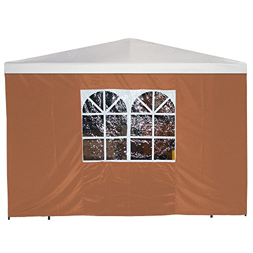 Seitenplane terracotta mit Fenster für Pavillon 3 x 3 m von Markenlos