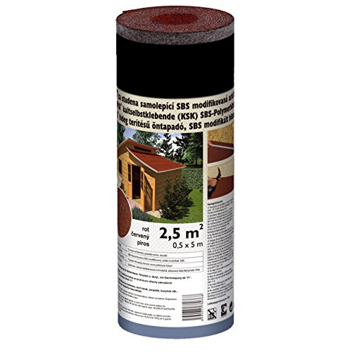Selbstklebende Gartenhausbedachung 2,5 m² Rot | Dachpappe | Schweißbahn | Bitumen | KSK Bahn von Unbekannt