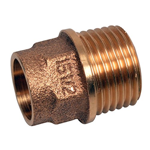 Übergangsnippel für Kupfer 15mm 1/2'AG Rotguss Lötfitting von Markenlos