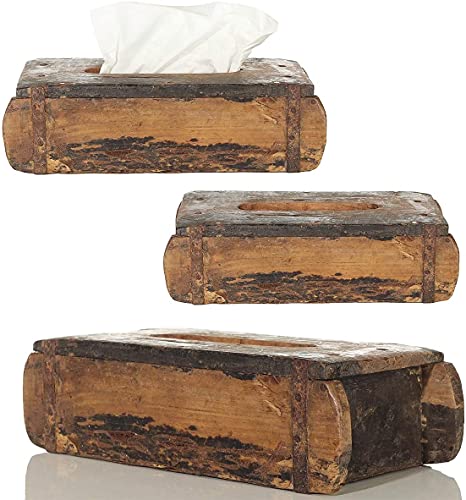 Ziegelform Holz Tissuebox Schwarz ca.30x15cm Kosmetiktuch-Box Taschentuch Laursen (Braun) von Markenlos