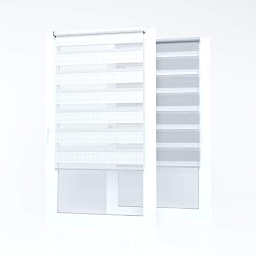 Market-Alley Doppelrollo Klemmfix Rollos ohne Bohren Klemmrollo Duo Rollo Fensterrollo lichtdurchlässig & verdunkelnd für Fenster und Tür (Weiß / 70cm x 220cm / BxH) von Market-Alley