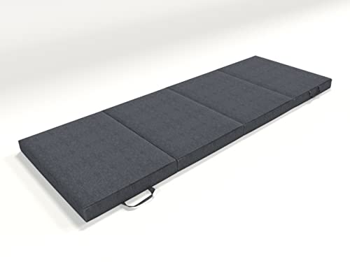 Market-Alley Matratze faltbar klappbar Gästematratze Reisematratze 4-teilige Faltmatratze inkl. Graphit Transporttasche (308 Grau ; 195cm x 70cm x 8cm) von Market-Alley