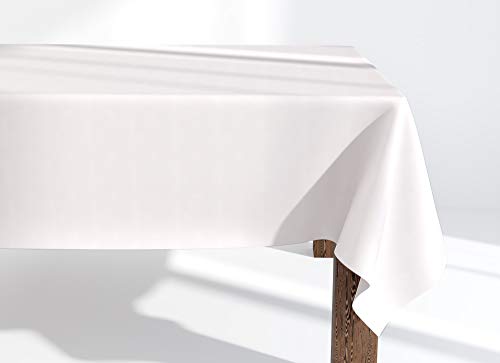 Market-Alley Tischdecke Tischwäsche Pflegeleicht Tischtuch Tischdekoration Tafeltuch Uni einfarbig rechteckig (101 Weiß ; 130cm x 180cm) von Market-Alley