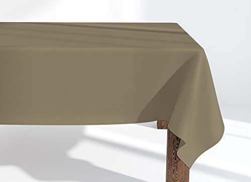 Market-Alley Tischdecke Tischwäsche Pflegeleicht Tischtuch Tischdekoration Tafeltuch Uni einfarbig rechteckig (103 Beige ; 140cm x 220cm) von Market-Alley