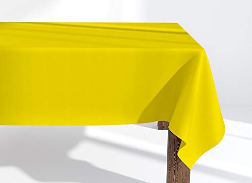 Market-Alley Tischdecke Tischwäsche Pflegeleicht Tischtuch Tischdekoration Tafeltuch Uni einfarbig rechteckig (105 Gelb ; 110cm x 110cm) von Market-Alley