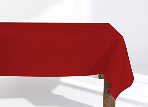 Market-Alley Tischdecke Tischwäsche Pflegeleicht Tischtuch Tischdekoration Tafeltuch Uni einfarbig rechteckig (110 Rot ; 120cm x 160cm) von Market-Alley