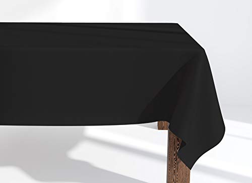 Market-Alley Tischdecke Tischwäsche Pflegeleicht Tischtuch Tischdekoration Tafeltuch Uni einfarbig rechteckig (124 Schwarz ; 110cm x 110cm) von Market-Alley