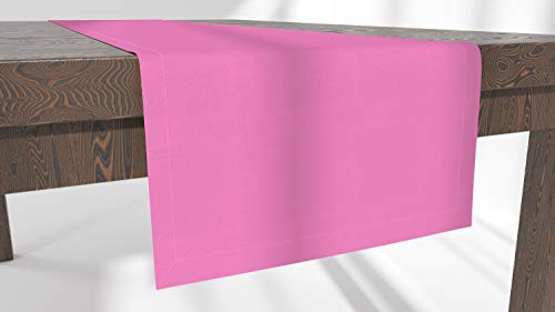 Market-Alley Tischläufer Waschbar Tischläufer für Esstisch Pflegeleicht Tischdekoration Uni einfarbig rechteckig (108 Rosa ; 40cm x 120cm) von Market-Alley