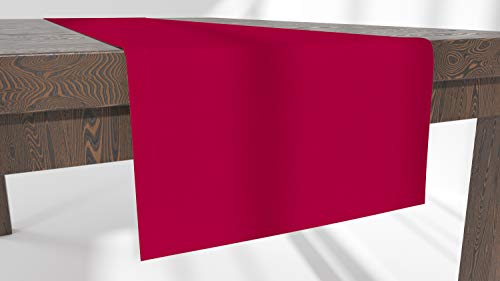 Market-Alley Tischläufer Waschbar Tischläufer für Esstisch Pflegeleicht Tischdekoration Uni einfarbig rechteckig (110 Rot ; 40cm x 120cm) von Market-Alley