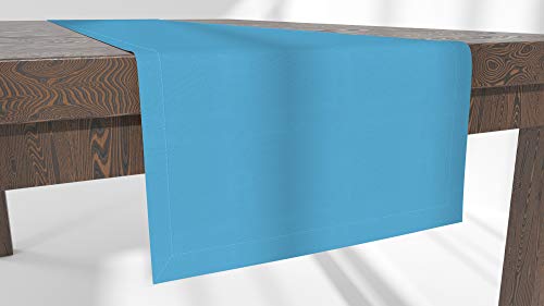 Market-Alley Tischläufer Waschbar Tischläufer für Esstisch Pflegeleicht Tischdekoration Uni einfarbig rechteckig (113 Hellblau ; 40cm x 180cm) von Market-Alley