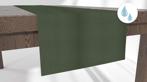 Market-Alley Tischläufer Waschbar Tischläufer für Esstisch Pflegeleicht Tischdekoration Uni einfarbig rechteckig (403 Grün ; 40cm x 120cm) von Market-Alley