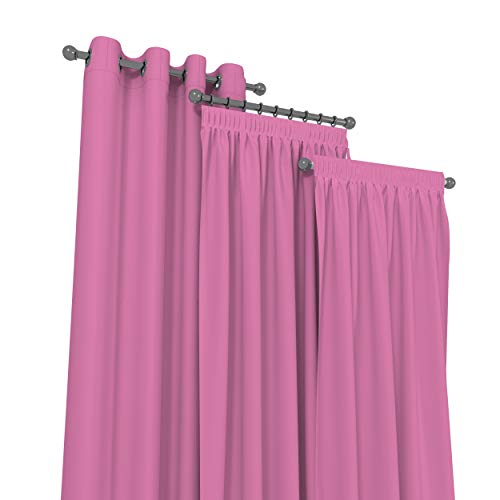 Market-Alley Vorhänge 2er Set Vorhang für Kinderzimmer Schlafzimmer Wohnzimmer Elegant Gardine mit Ösen/Taschenband/Kräuselband (108 Rosa ; mit Kräuselband ; 135cm x 240cm) von Market-Alley