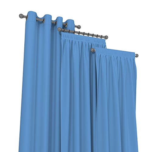 Market-Alley Vorhänge 2er Set Vorhang für Kinderzimmer Schlafzimmer Wohnzimmer Elegant Gardine mit Ösen/Taschenband/Kräuselband (113 Hellblau ; mit Kräuselband ; 135cm x 215cm) von Market-Alley