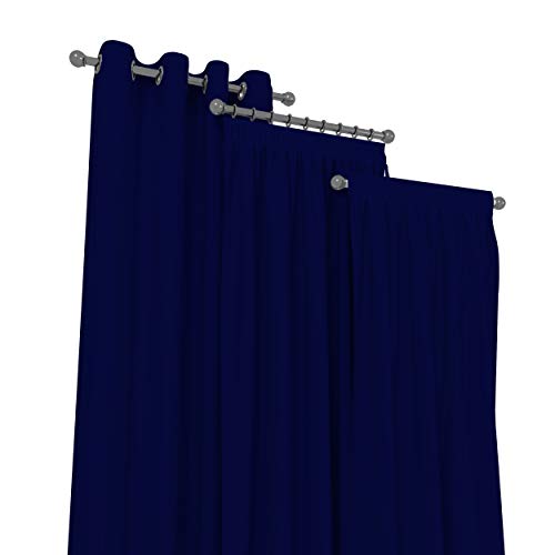 Market-Alley Vorhänge 2er Set Vorhang für Kinderzimmer Schlafzimmer Wohnzimmer Elegant Gardine mit Ösen/Taschenband/Kräuselband (115 Marineblau ; mit Kräuselband ; 135cm x 260cm) von Market-Alley