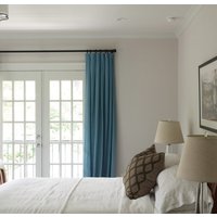96 "Länge Leinen Vorhang Panel - Saphir Blau Solide Vorhänge Hergestellt Auf Bestellung in Den Usa von MarketLinen