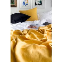 Safrangelbe Leinen Bettdecke - Sommer Bettwäsche 100% Flachs Maßgeschneiderte Tagesdecke Made To Order in Den Usa von MarketLinen