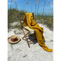 Senfgelbe Leinen Decke Xl - 100% Stranddecke Sommer Bettwäsche Weiche Made in Usa von MarketLinen