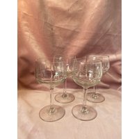 Einzigartiges Vintage Set Von 4 Kristallweingläsern von MarketOfLondon