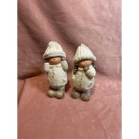 Keramik Schnee Kinder, Weihnachtsdekoration von MarketOfLondon