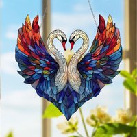 Schwan Suncatcher, Herzförmige Acryl Liebe Vögel Fensterbild von Markichter