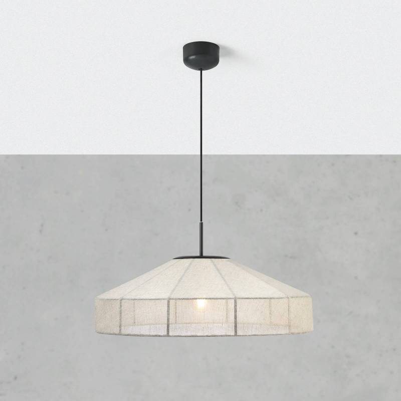 Hängelampe Alia, beigefarben/schwarz, Ø 57 cm, Stoff/Metall von Markslöjd