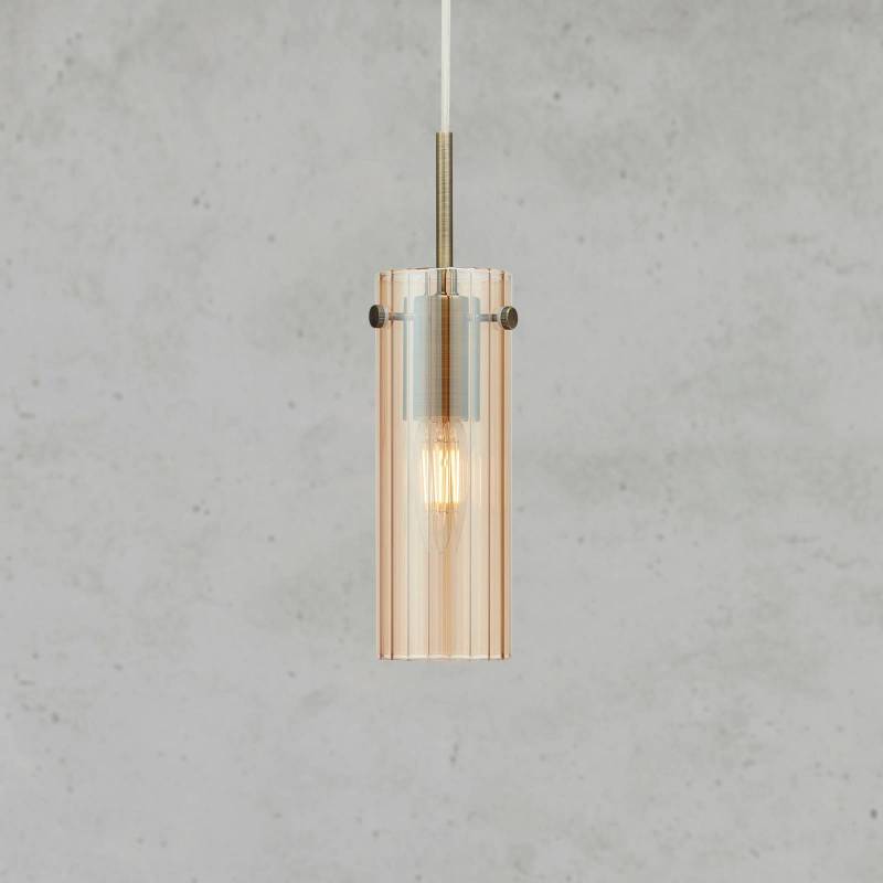 Hängeleuchte Tibia, Stecker, amber/messingfarben Ø 7 cm von Markslöjd