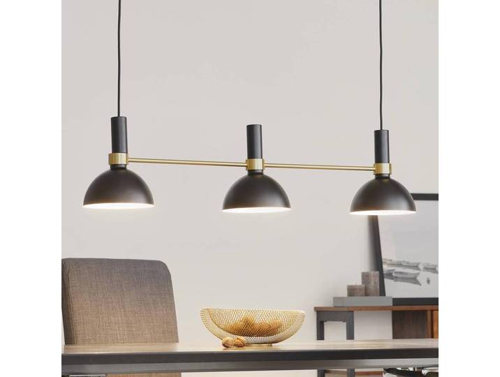 Markslöjd Dreiflammige Hängelampe Larry in Schwarz-Messing für Wohn & Esszimmer - Modern - Metall von Markslöjd