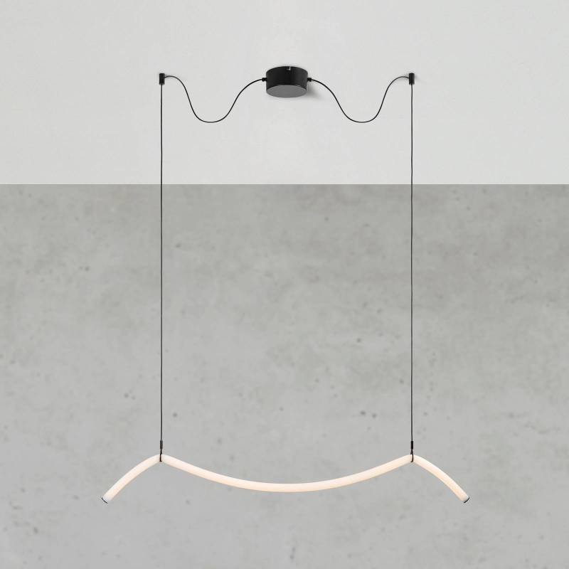 Markslöjd LED-Hängeleuchte Melt, schwarz/weiß, 112 cm lang von Markslöjd