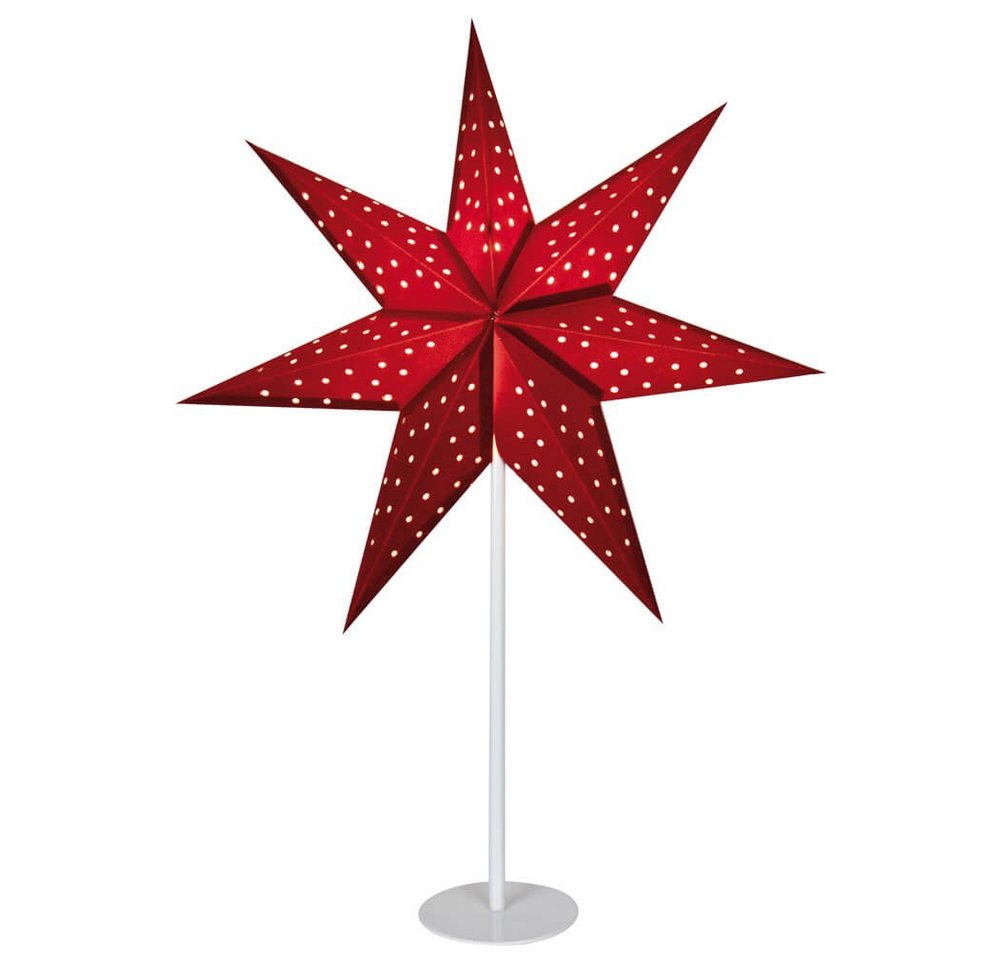 Markslöjd LED Stern Weihnachtsstern Clara rot Samt 1x E14/25 W von Markslöjd