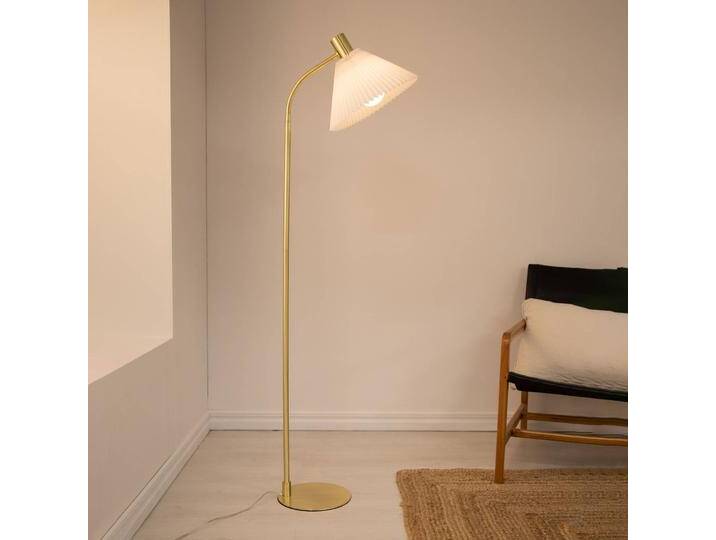 Markslöjd Stehlampe Mira, messing / gold, für Wohn- / Esszimmer, Metall, Stehlampe von Markslöjd