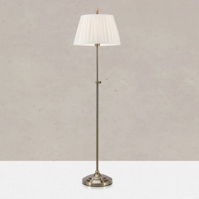 Stehlampe Oxford, messingfarben, Höhe 155 cm, Metall/Stoff von Markslöjd