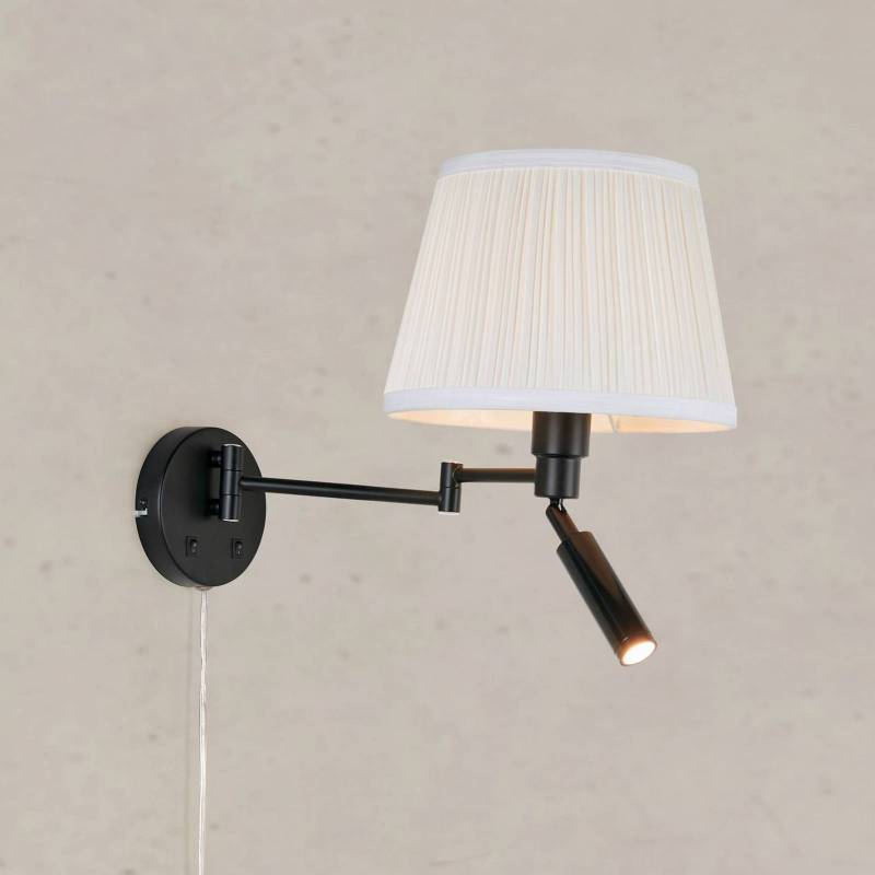 Wandlampe Pivot, naturweiß/schwarz, Ausladung 43 cm, 2-flg. von Markslöjd